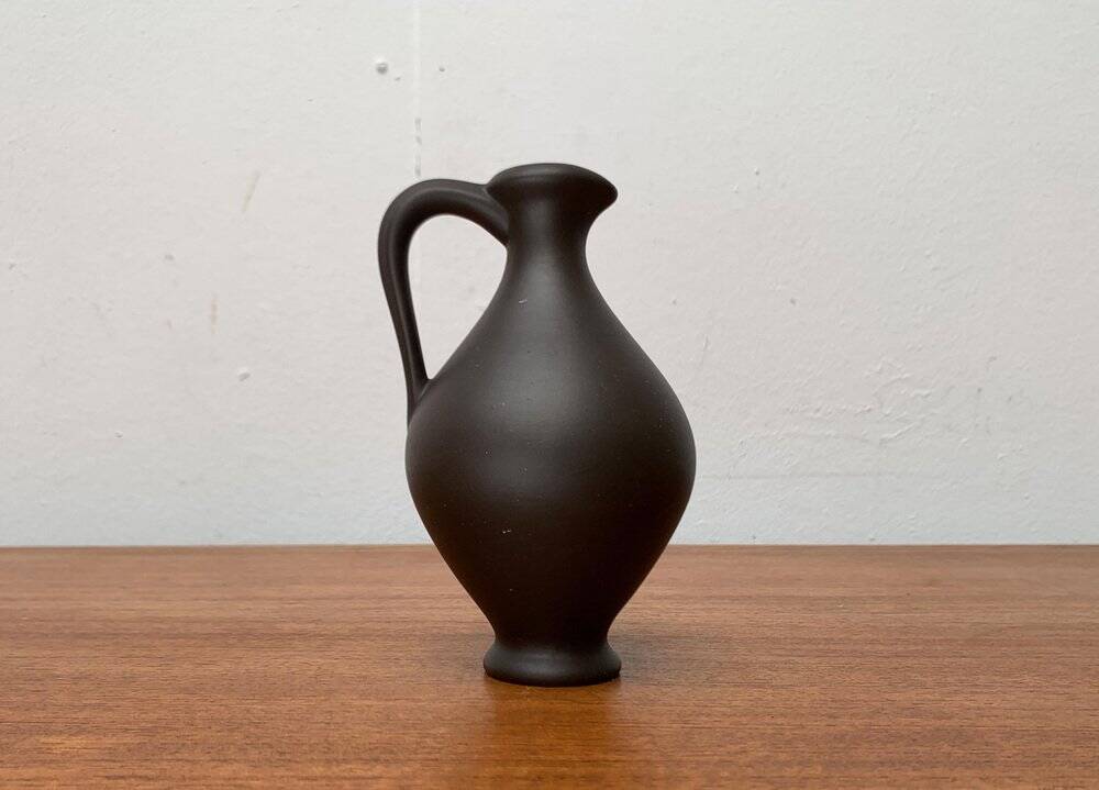 German Minimalist Mid-Century Carafe Vase in Ceramic Wormser Terra-Sigillata, 1960s