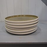 6 assiettes plates rondes olive collection Nara de Playground.