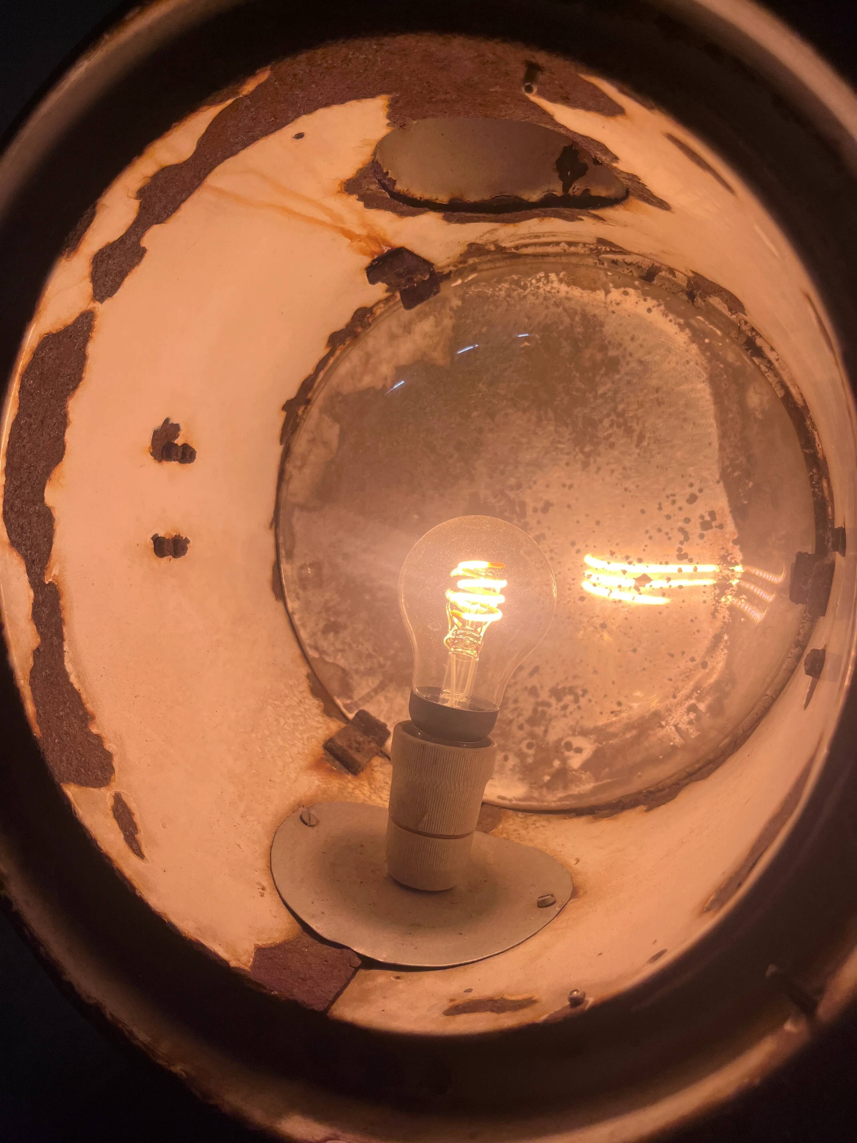 Industrial spotlight floor lamp on tripod PZO STG 4, Poland, 1970s