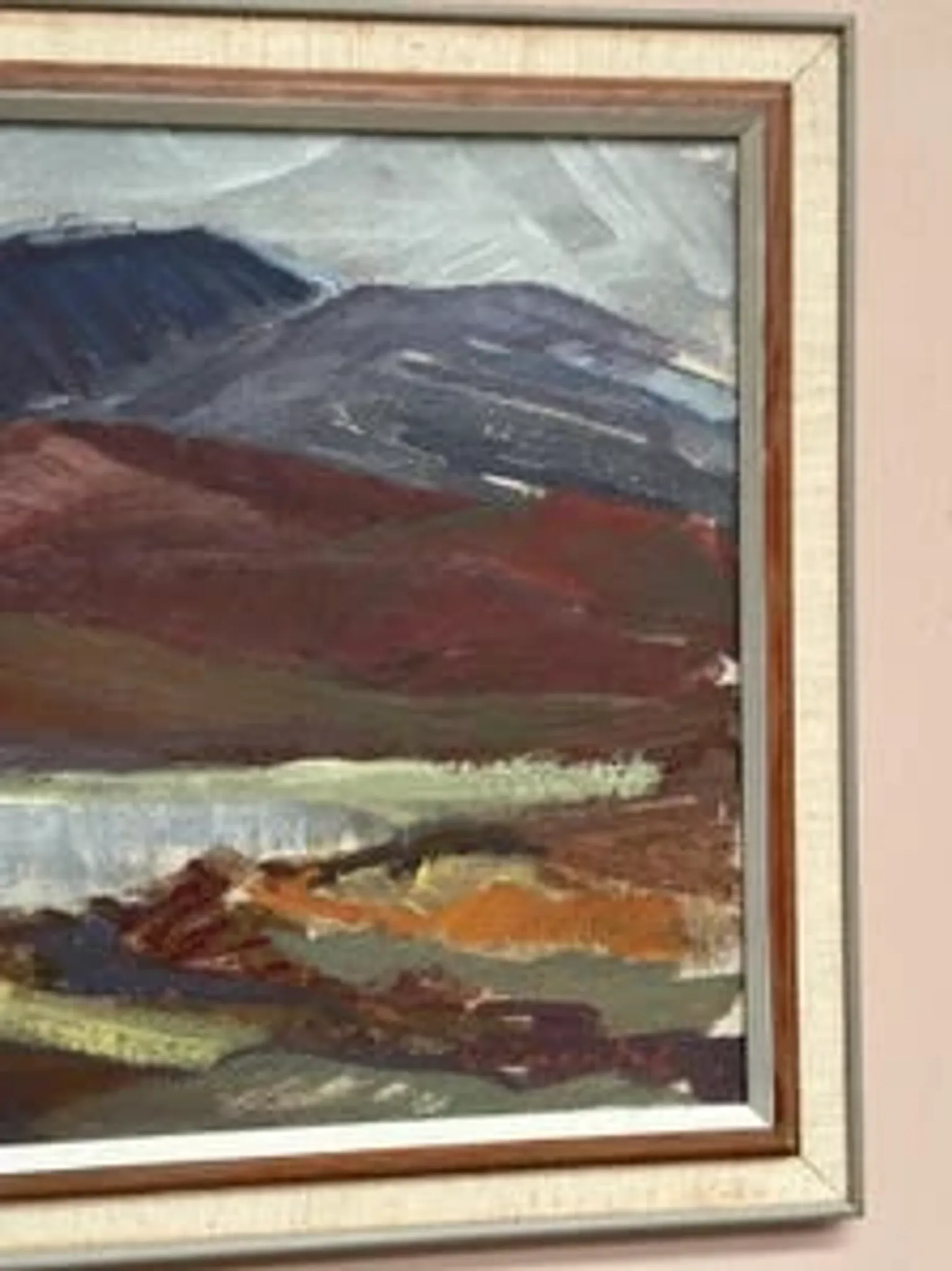 Swedish Oil on Canvas – “Mountains and Water” – Signed – Vintage & Framed
