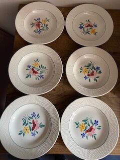 Lot of 6 hollow plates Sarreguemines