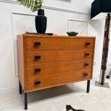 Modernist teak chest of drawers