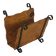 Vintage wooden and wrought iron magazine rack circa 1950s