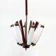 Lustre italien en teck et laiton
