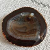 Agate naturelle coupée en cendrier épaisseur 2cm - nuances de marron