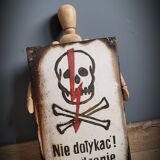 Skull 1 straight flash enamel plate