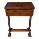 Bolster or end table with drawer, patina
