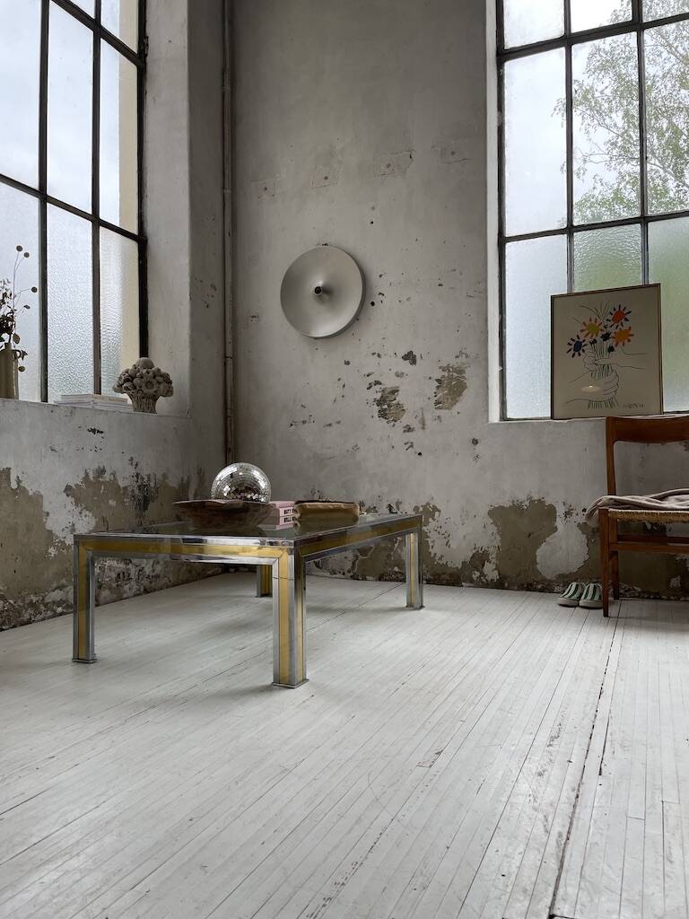 Romeo Rega chrome brass coffee table