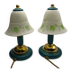 Vintage - Paire de lampes - Verre & Métal
