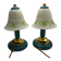 Vintage - Paire de lampes - Verre & Métal