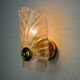 Frosted leaf wall lamp, murano glass, italy, 1970