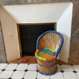 Fauteuil enfant rotin et cordage
