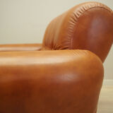 Leather armchair, Italian design, 1970s, production: Italy