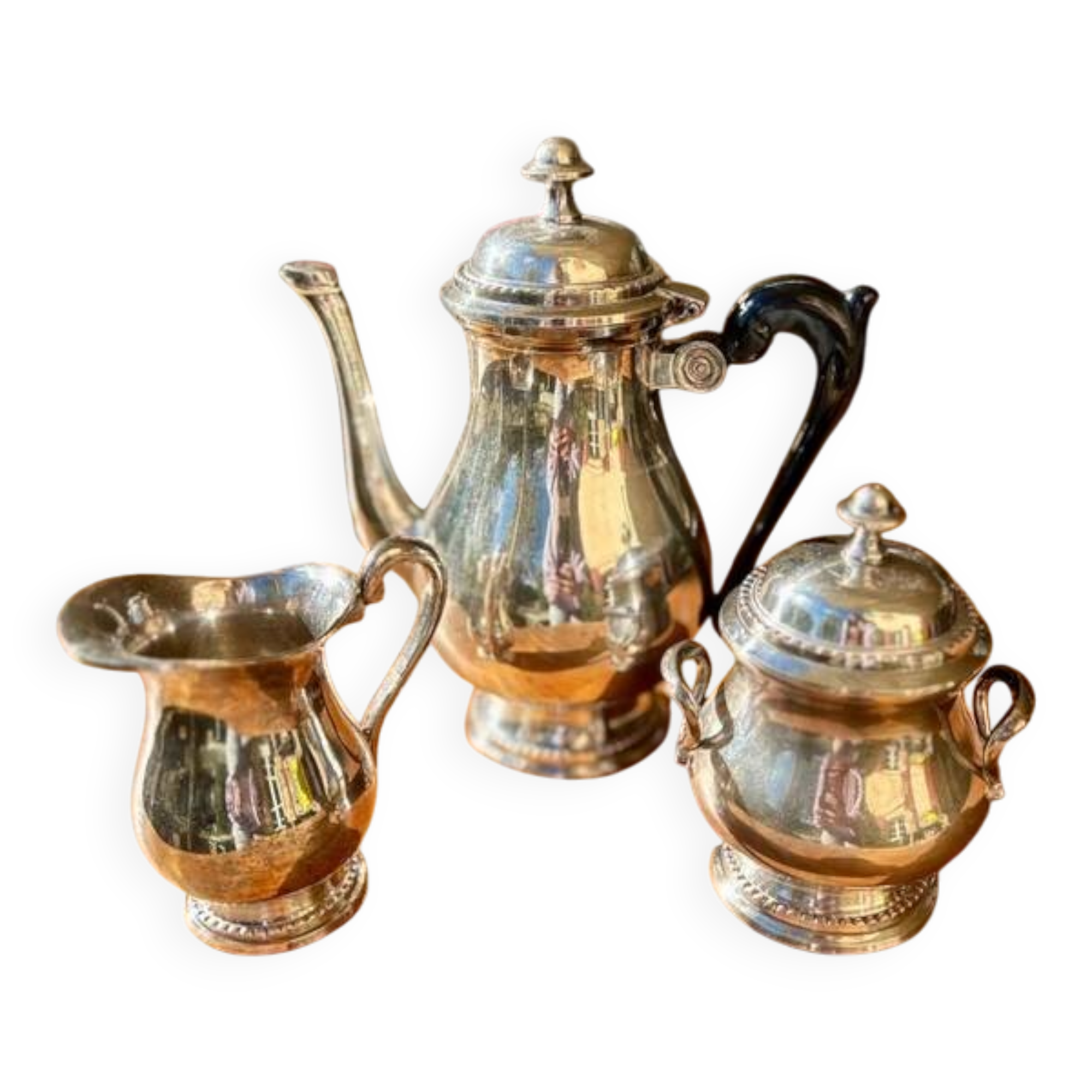 Silver-plated metal coffee service