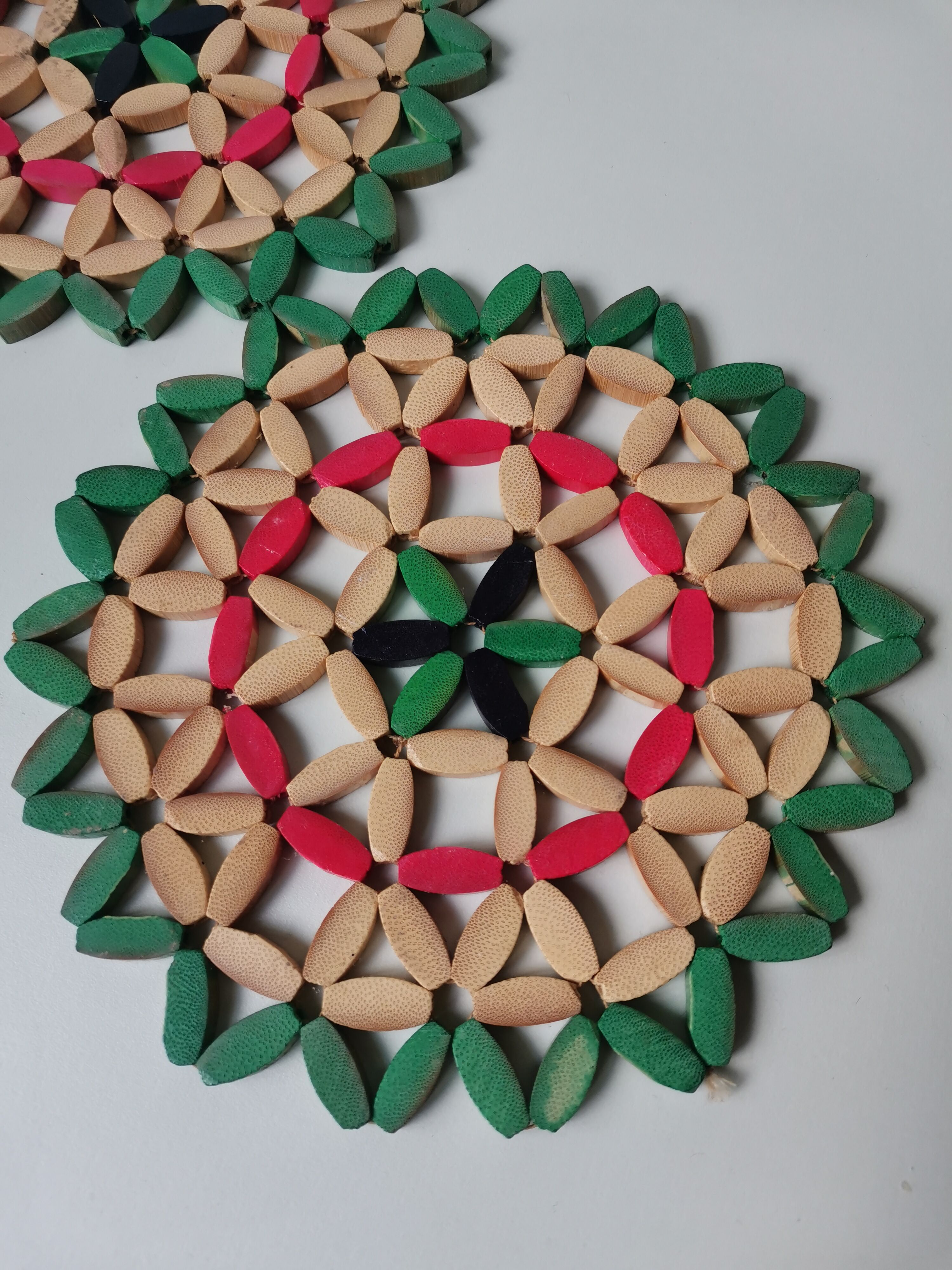 Set of 2 vintage bamboo beads