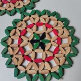 Set of 2 vintage bamboo beads