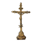 Old golden brass crucifix