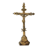 Old golden brass crucifix