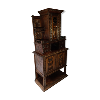 Furniture 2 Breton bodies in oak wood carved with characters