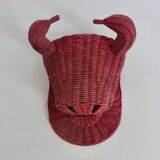 Bull head, minotaur in rattan 60s 70s