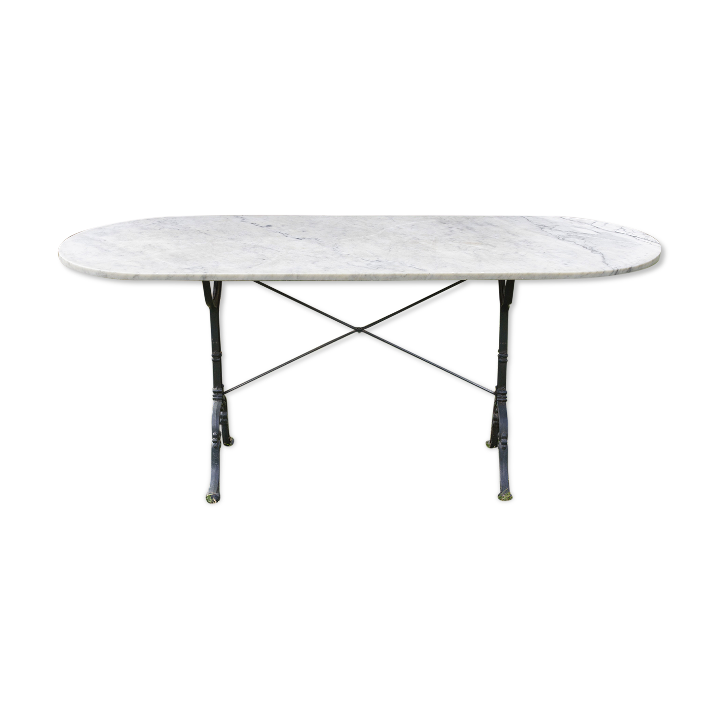 Marble bistro table and cast iron Godin