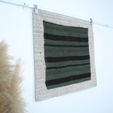 Green & Black Vintage Kilim Rug, 86x86Cm