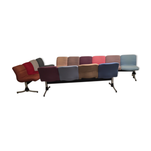 3 suites de fauteuils années 70