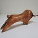 Wooden candlestick bull 70s