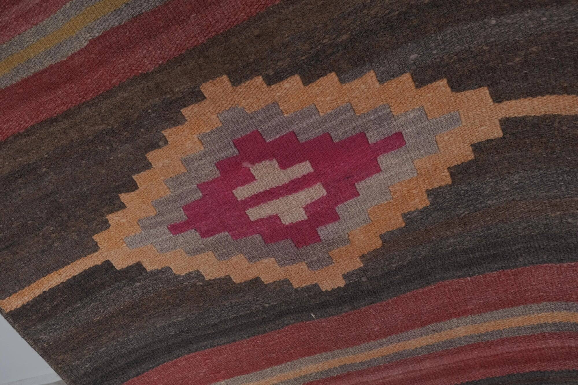 Vintage Turkish hallway rug 86x903 cm