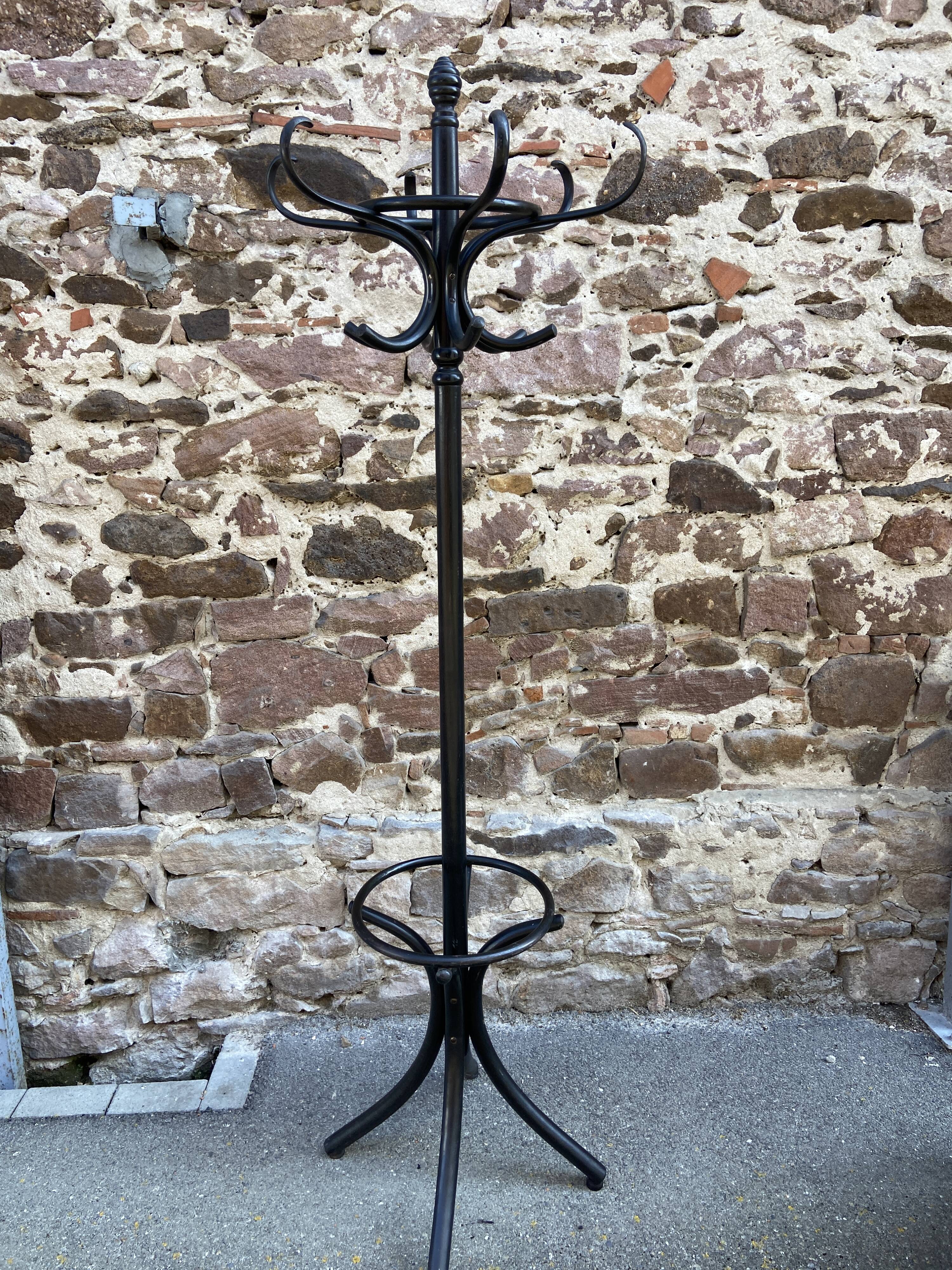 Antique French Art Deco parrot coat rack, bentwood