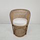 Boho Chic Rattan Barrel Chair with Custom Outdoor Cushion 1970's
