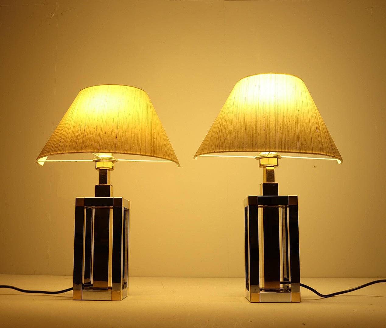 Stephane Davidts. Set of 2 table lamps by WKR, Hollywood Regency, Germany, 1980s.