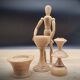 Trio wooden candle holders