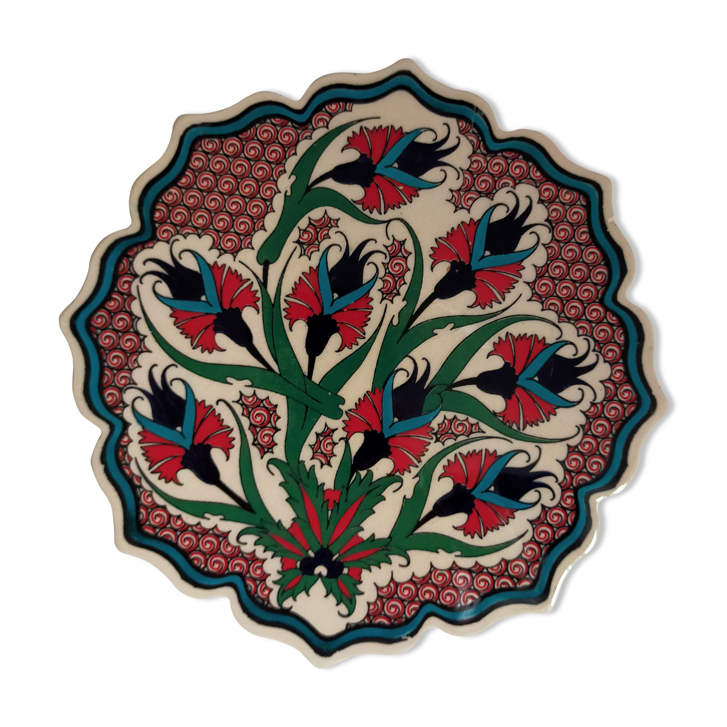 Flowery turkish trivet table mat