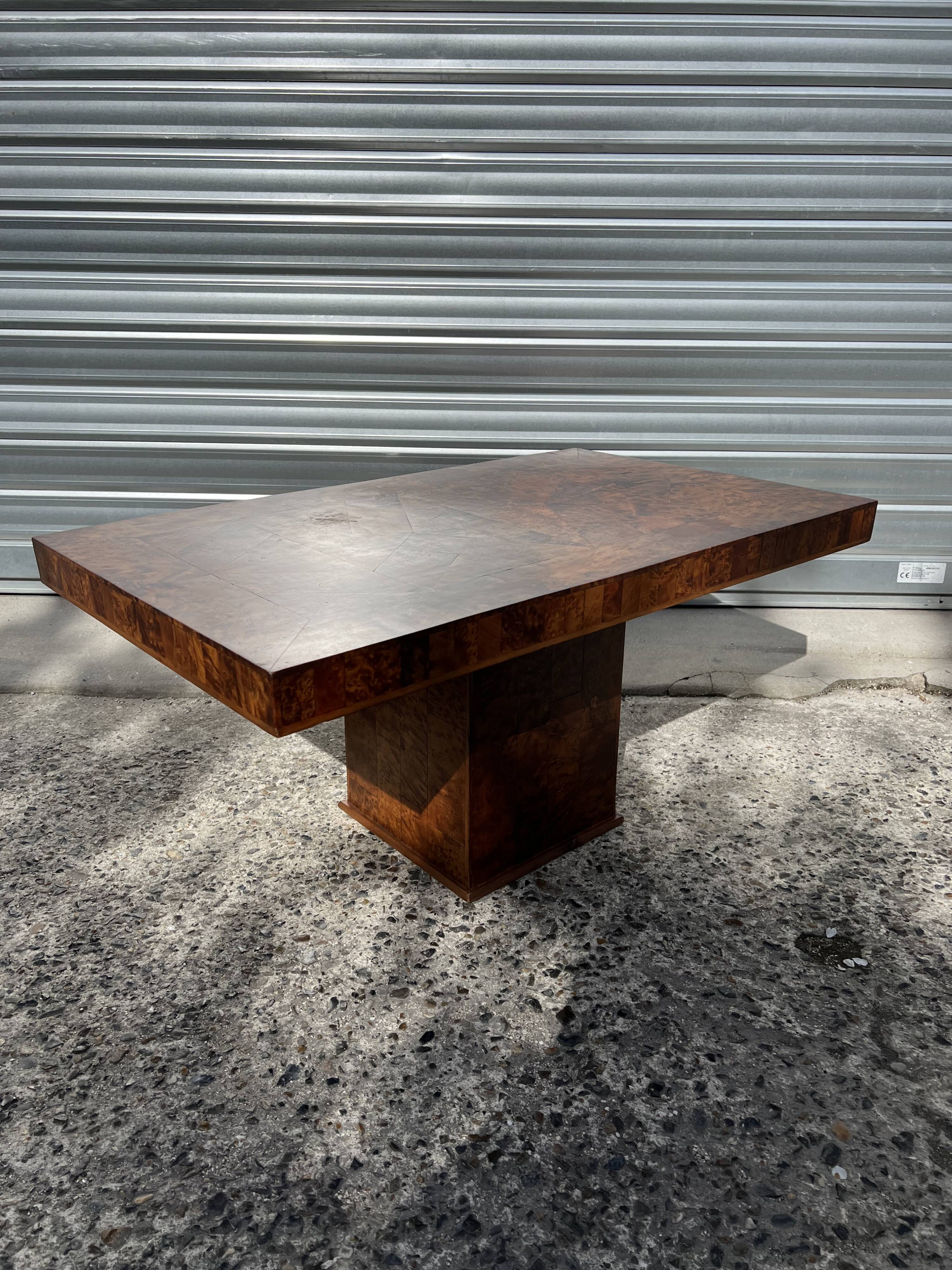 Vintage burl wood coffee table - 1970s