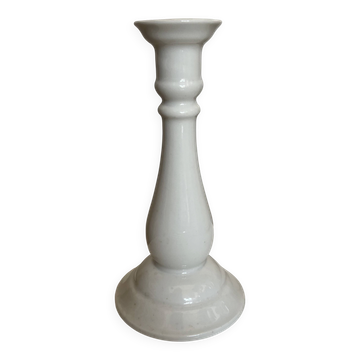 Bougeoir balustre néoclassique en porcelaine blanche 1960