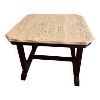 Table à manger Art Déco plateau bois brut