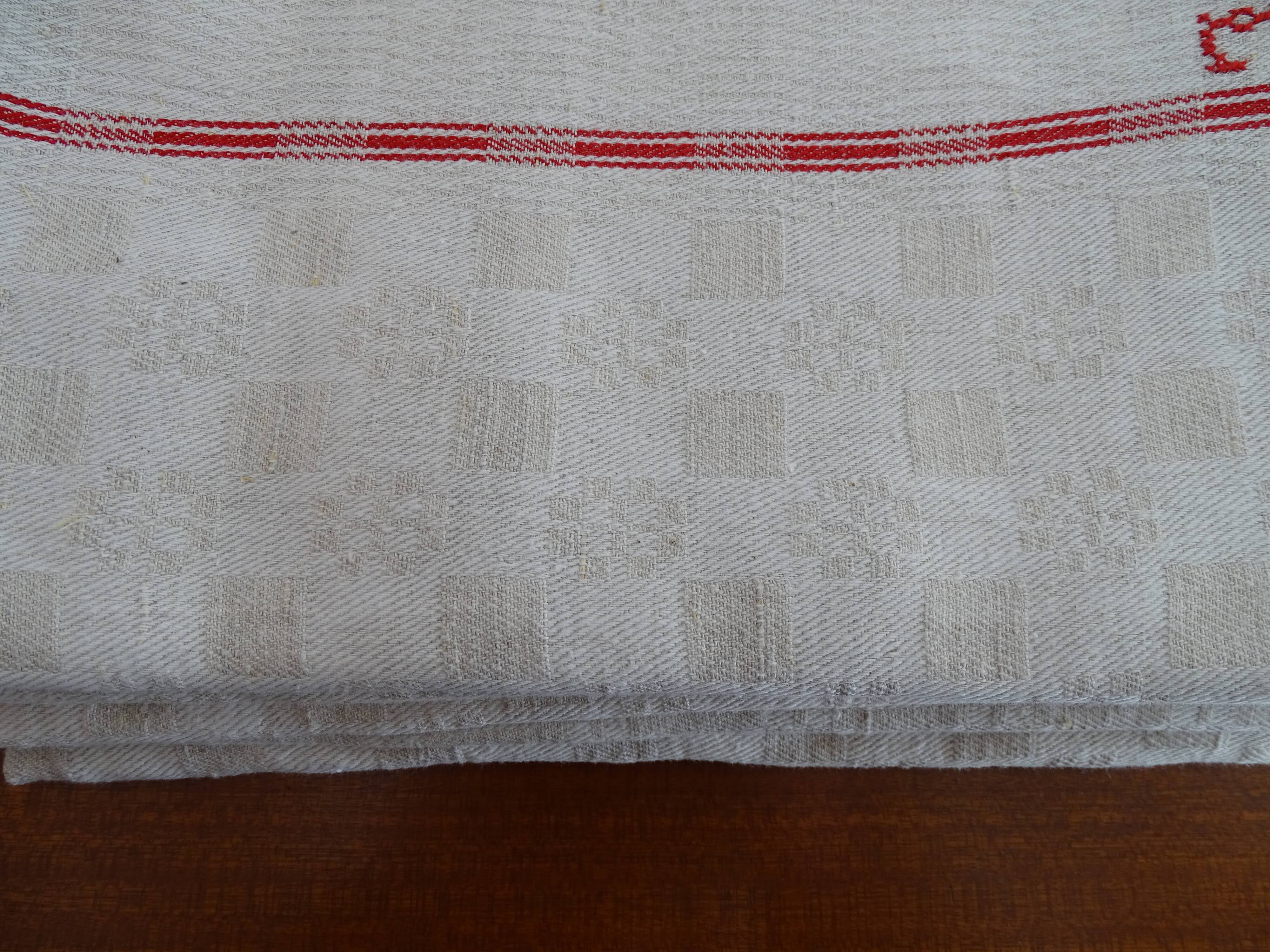 Lot of 7 flax flax towels monogrammed monogrammed DL