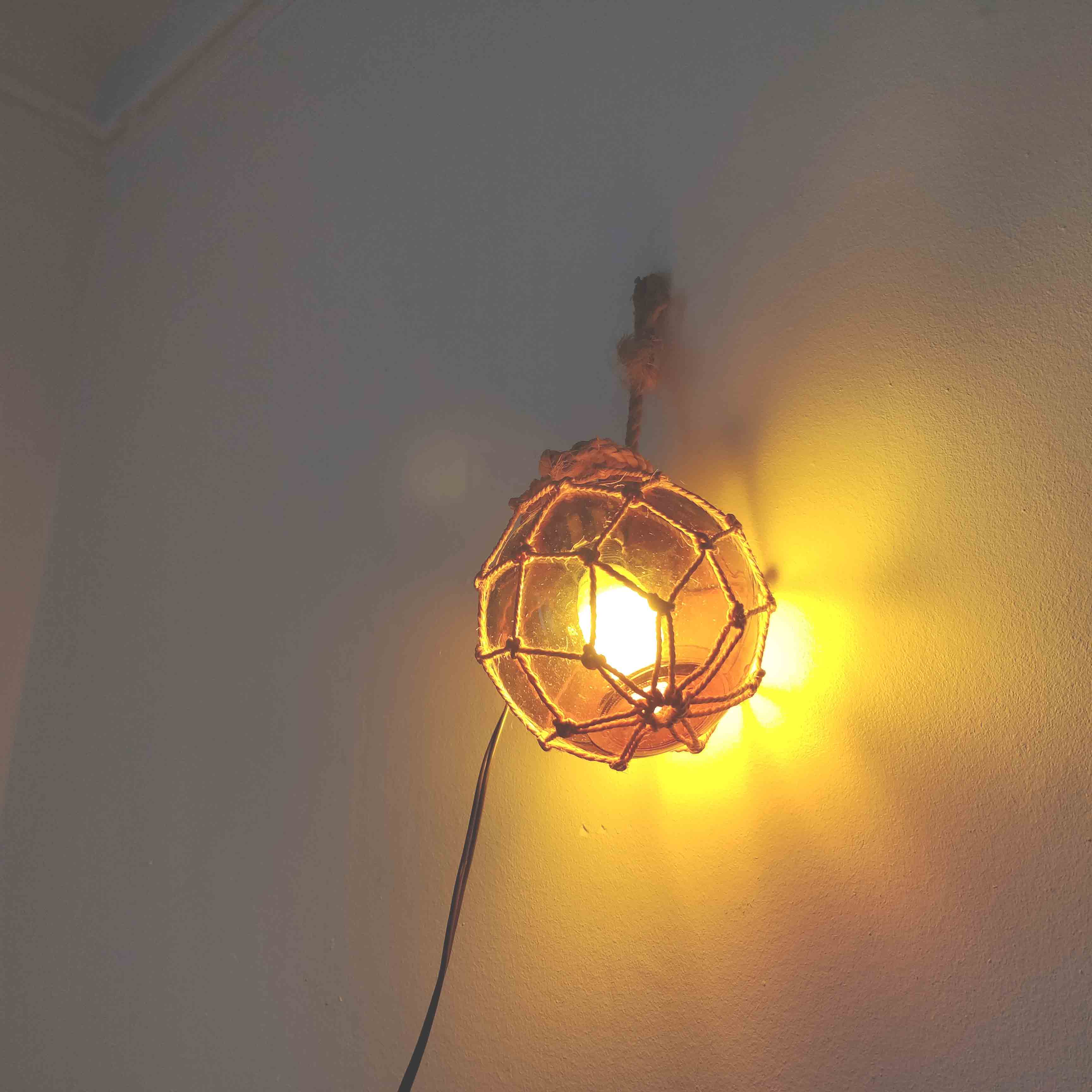 Float lamp peach amber ball