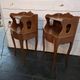 Pair of Louis XV style curved bedside tables in cherry wood