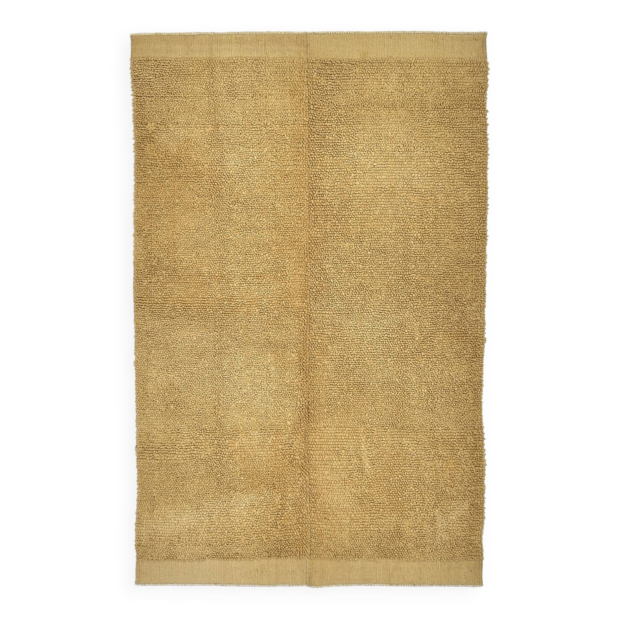 Mustard Moroccan Wool Berber Rug 133x211Cm