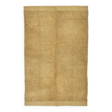 Tapis berbère marocain en laine moutarde 133x211Cm