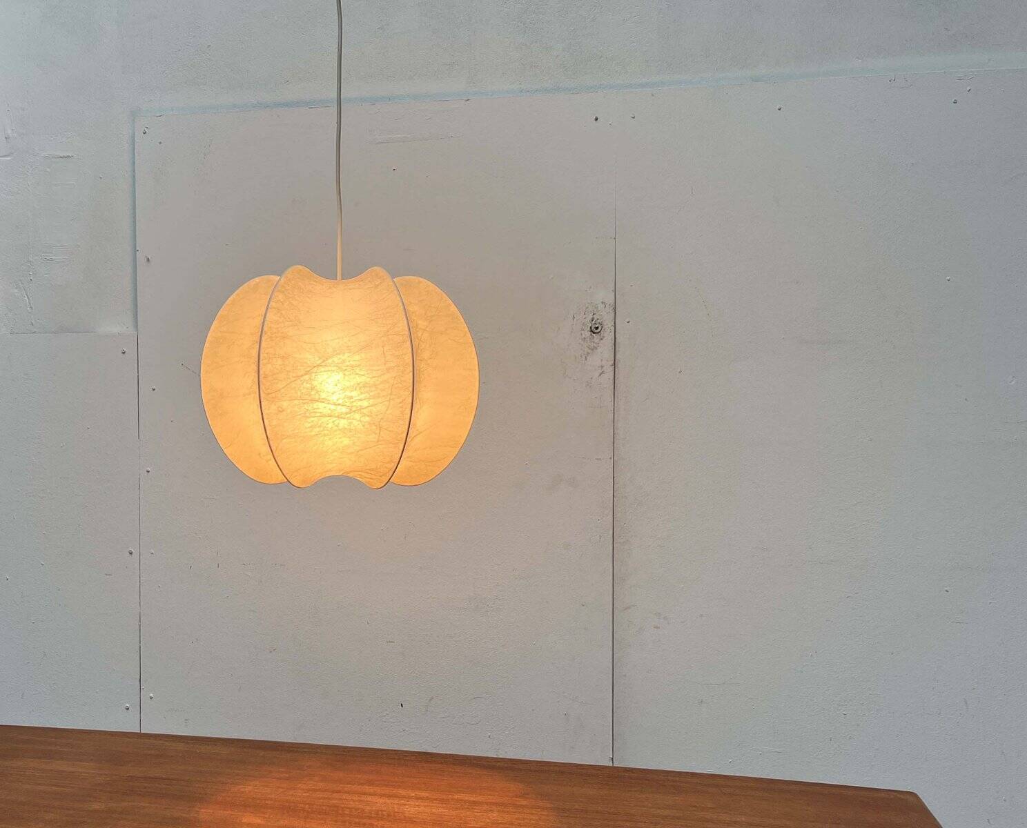 Modern mid-century Cocoon pendant lamp by Friedel Wauer for Goldkant Leuchten, Germany, 1960s.