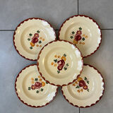 Set of 5 "Agen" soup plates by Longchamp