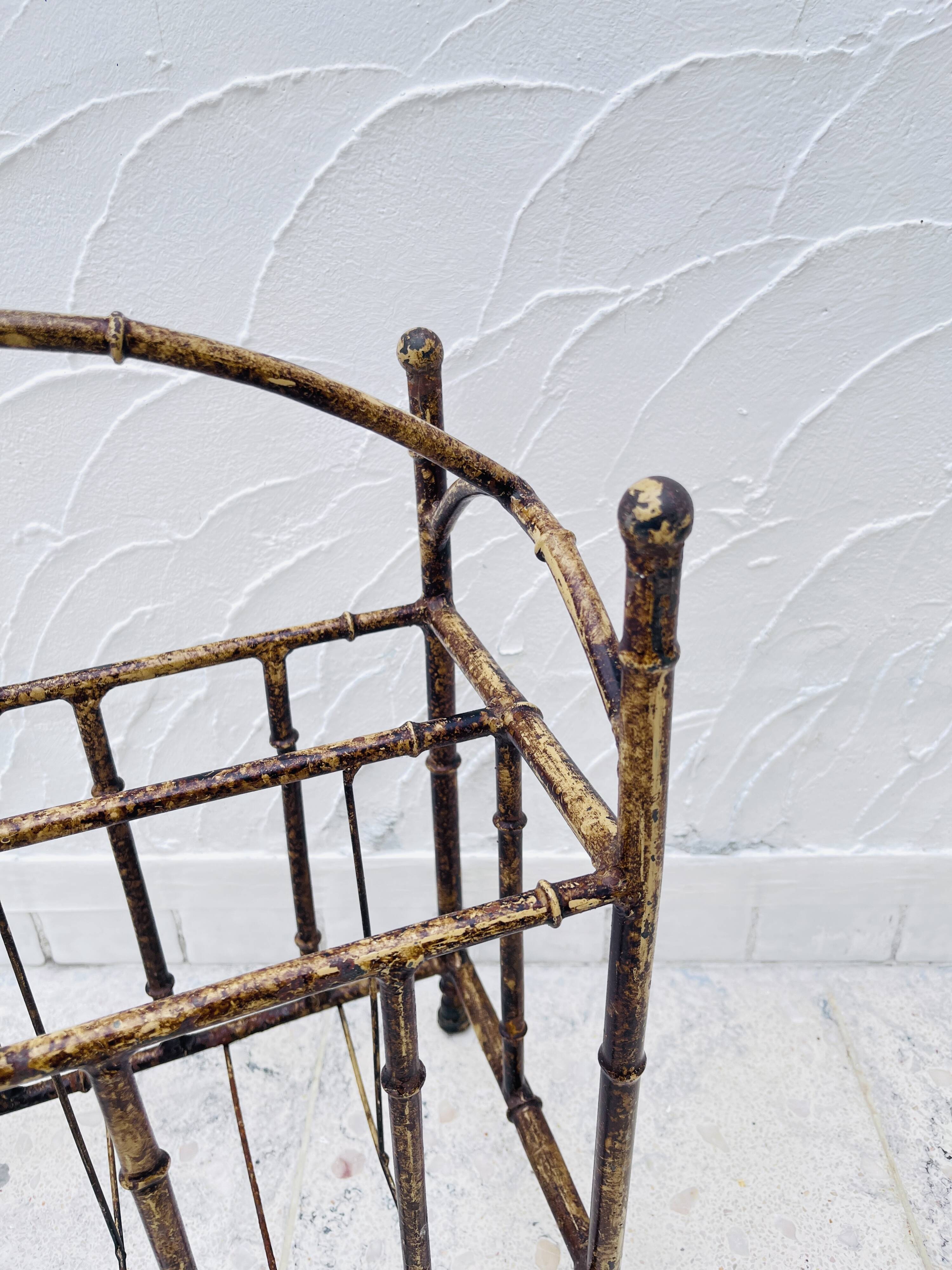 Art deco metal magazine rack