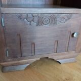 Art deco bedside table marble and wood