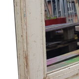 Mirror white wood old teak patina 34x4x58cm