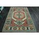 1970s Vintage Turkish Oushak Handmade Wool Cotton Pink Area Rug 162x226