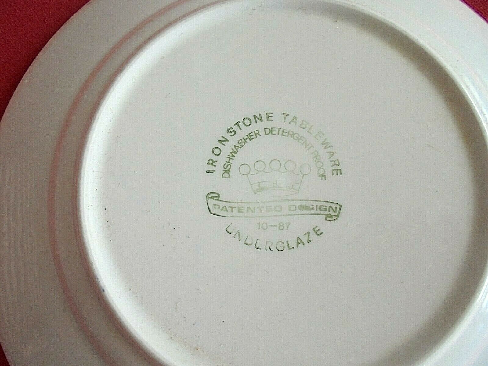 Lot 8 old flat plates Ironstone Tableware Underglaze blue patterns