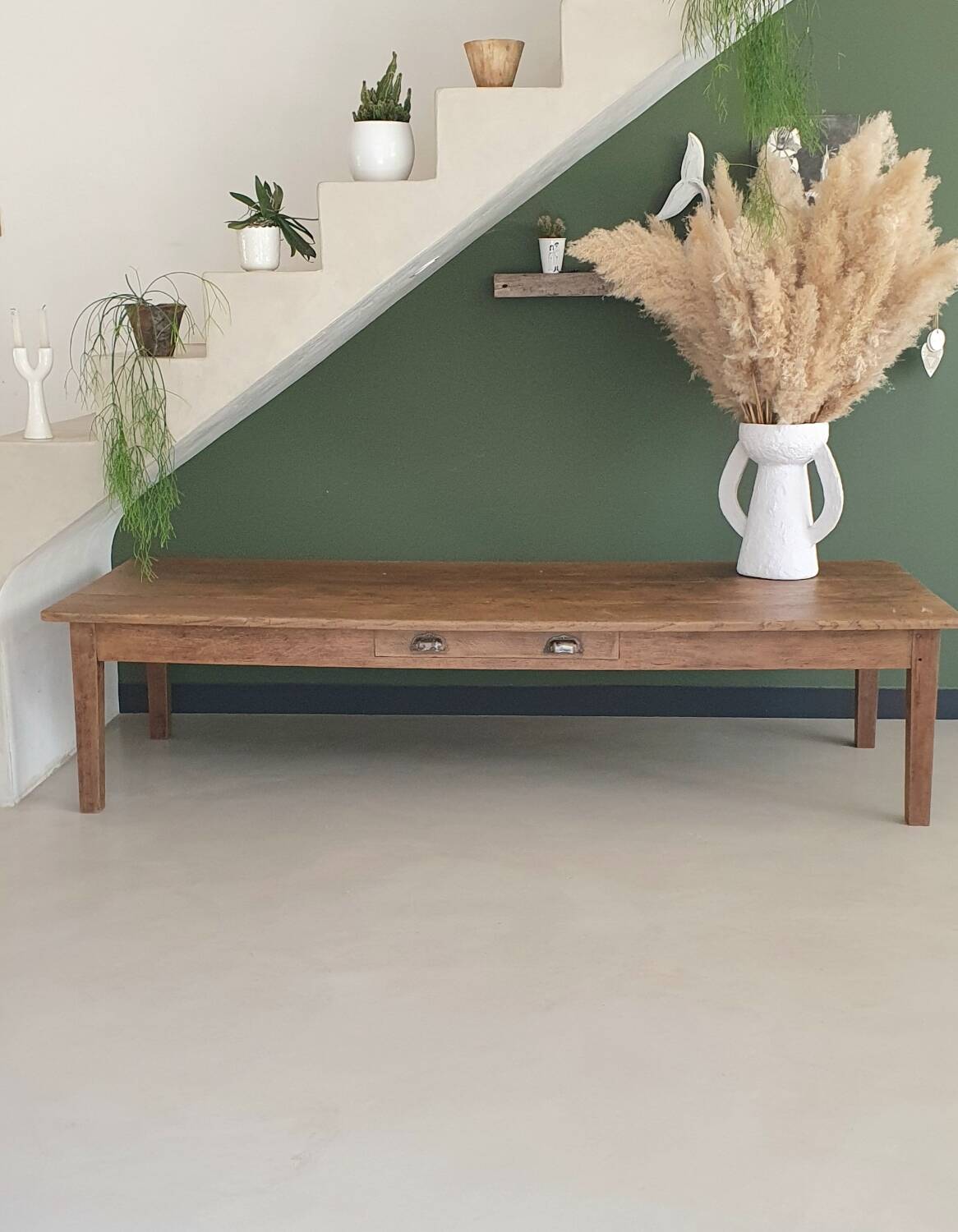 Grande table basse de ferme ancienne 220cm